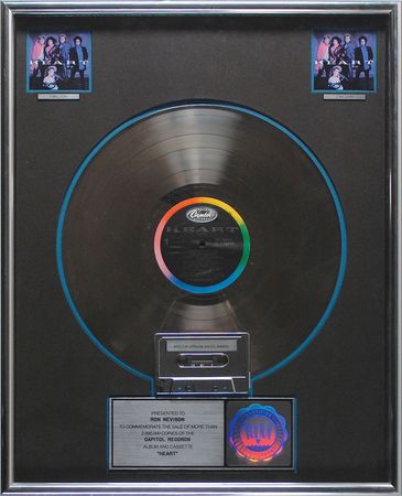 Lot #825 Heart: Self Titled RIAA Sales Awards - Image 1