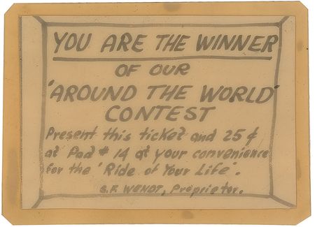 Lot #546 Guenter Wendt and Gordon Cooper: Comical coupon and ‘fare’ for Cooper’s “Ride of Your Life” - Image 2