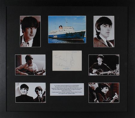 Lot #761 Beatles: Lennon and Harrison: John and George on board the ferry SS Maid of Kent - Image 1