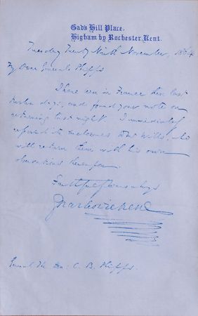 Lot #642 Charles Dickens: Letter to a confidant of Victoria and Albert?s - Image 1