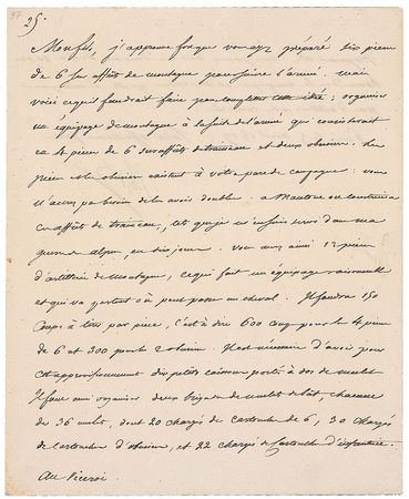 Lot #279 Napoleon: Napoleon instructs his son on mountain warfare, suggesting sleds “similar to those I used in my War in the Alps” - Image 1