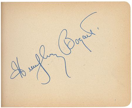 Lot #907 Autograph Album: Over 70 actors and musicians, including crisp exemplars of Bogart, Laurel, and Hardy - Image 1