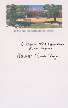 Lot #134 Ronald and Nancy Reagan Signatures - Image 1