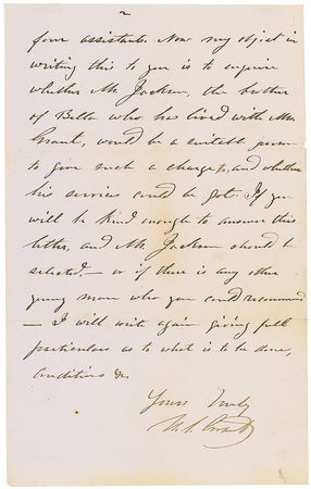 Lot #21 U. S. Grant: President Grant tends to personal affairs on his farm: “The man I have there knows nothing about farming, but knows all about the care and training of horses” - Image 2