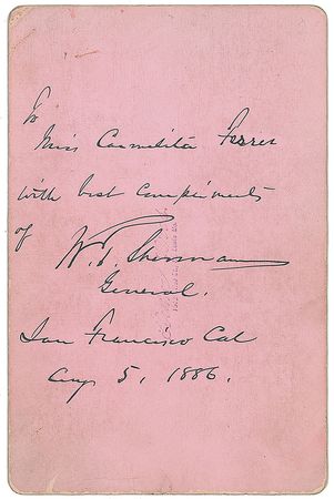 Lot #481 William T. Sherman: Superior twice-signed 1886 cabinet portrait - Image 2