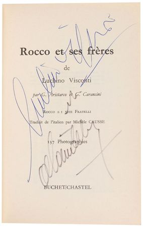 Lot #962 Luchino Visconti and Alain Delon: The acclaimed Rocco and his Brothers, signed by the director and leading man - Image 1