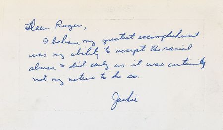 Lot #1053 Jackie Robinson: “My greatest