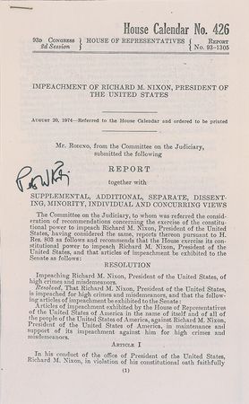 Lot #287 Nixon House Impeachment Committee: The judiciary committee that impeached Nixon - Image 4