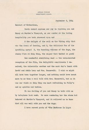 Lot #238 Helen Keller: Reactions to a charity screening of her life?s biopic, Helen Keller in Her Story - Image 1