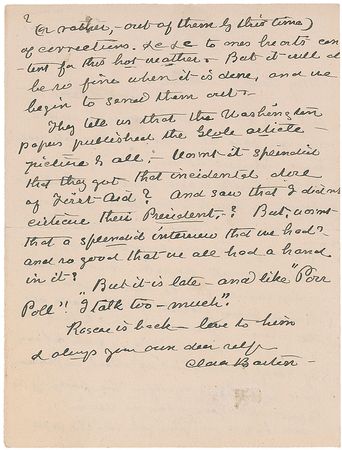 Lot #152 Clara Barton: ?Wasn?t it splendid that they got that incidental dose of First-Aid?? - Image 2