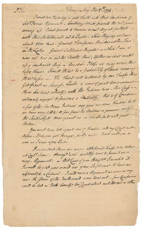 Lot #229 Thomas Hartley: Penned in 1776: “We have very little to fear from the Nations in general—unless the scale should turn against us in our dispute with Great Britain” - Image 1