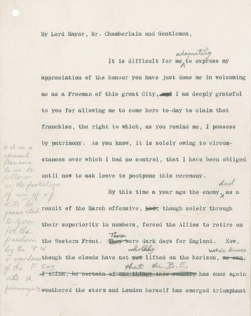 Lot #243 King Edward VIII: “Though the clouds have not wholly lifted on the horizon, we do know that the B.E. has once again weathered the storm and London herself has emerged triumphant from the great world-struggle” - Image 2