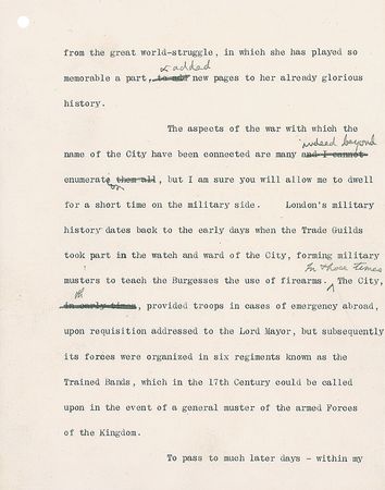 Lot #243 King Edward VIII: “Though the clouds have not wholly lifted on the horizon, we do know that the B.E. has once again weathered the storm and London herself has emerged triumphant from the great world-struggle” - Image 3