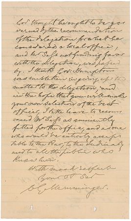 Lot #273 Christopher G. Memminger: Uncommon letter from the Confederacy’s treasurer - Image 2