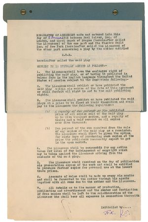 Lot #630 Karel Capek: Fantastic document for the American premiere of the play that introduced the word ?robot? - Image 1