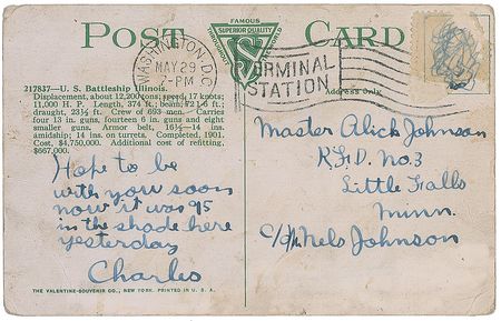 Lot #570 Charles Lindbergh: Extremely early Lindbergh letter, written at age 12 - Image 1