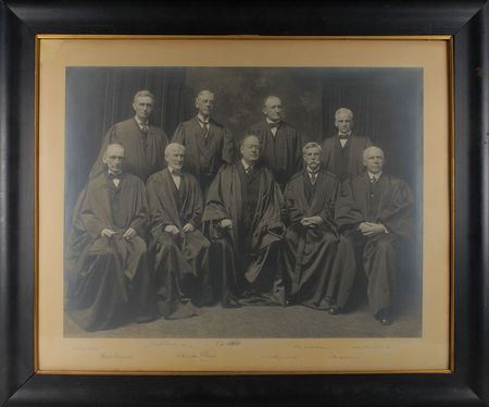Lot #318 Supreme Court: Spectacular mammoth portrait of the 1916 White Court - Image 1