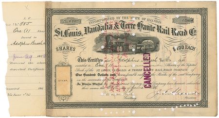 Lot #166 Adolphus Busch: Scarce railroad certificate from the renowned brewery magnate - Image 1
