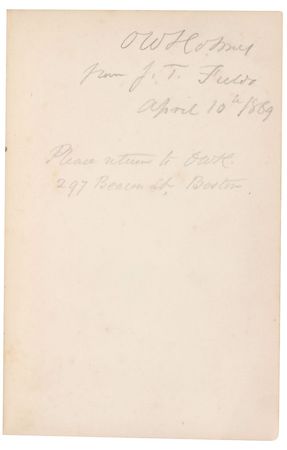 Lot #232 Oliver Wendell Holmes, Jr. and Sr: Desirable book personally owned by the Holmes family, signed by both father and son - Image 2