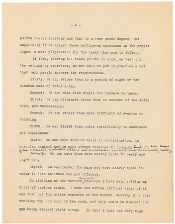 Lot #1035 Walter Camp: Remarkable manuscript by the football innovator—“The Aviator, the Quarterback of War’s Gridiron” - Image 6