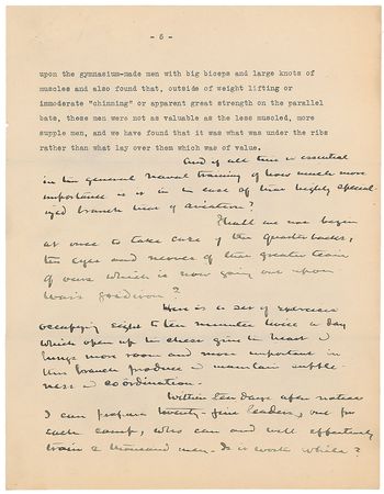 Lot #1035 Walter Camp: Remarkable manuscript by the football innovator—“The Aviator, the Quarterback of War’s Gridiron” - Image 8