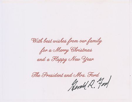 Lot #125 Gerald Ford Christmas Card - Image 1