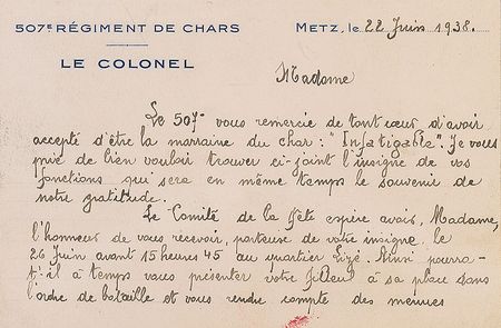 Lot #188 Charles de Gaulle: The adopted “godmother” of a tank receives instructions from de Gaulle on meeting her new “godson” - Image 1