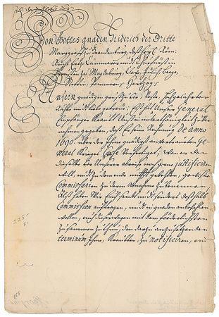 Lot #244 King Frederick I: The King asks for an examination of funds “for the General War Cash” - Image 1