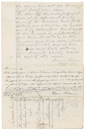 Lot #29 Grover Cleveland: Early document by the 25-year-old lawyer, countersigned by his future father-in-law - Image 2