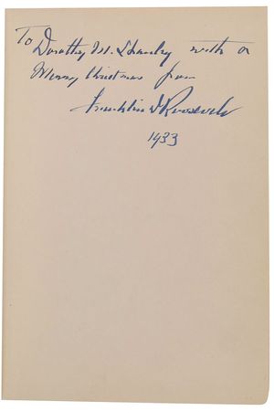 Lot #63 Franklin D. Roosevelt: Newly-elected Roosevelt presents a complete story of his ‘New Deal’ as a Christmas gift - Image 1