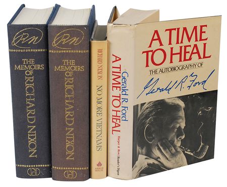 Lot #112 Richard Nixon and Gerald Ford: Poignant presidential books, including two memoirs - Image 1