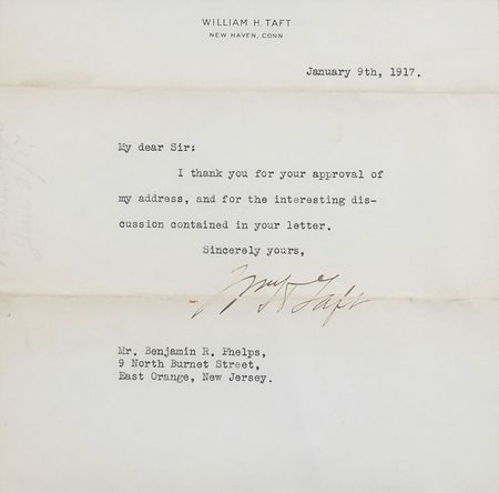 Lot #42 William H. Taft Typed Letter Signed - Image 2