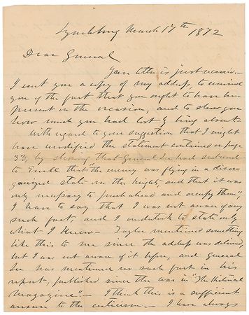 Lot #389 Jubal A. Early: A caustic and pointed remark attributed to the soft-spoken General Lee, who seldom addressed the Gettysburg controversy - Image 1