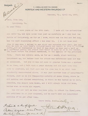Lot #390 Frank Huger: “It was just another case of Longstreet’s failure, just as he did frequently—notably at Seven Pines, where he did nothing and claimed everything” - Image 1