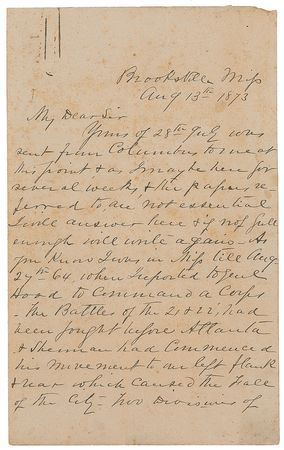 Lot #419 Stephen D. Lee: S. D. Lee describes Sherman’s March to the Sea in a letter to Jefferson Davis - Image 2