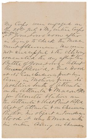 Lot #419 Stephen D. Lee: S. D. Lee describes Sherman’s March to the Sea in a letter to Jefferson Davis - Image 3