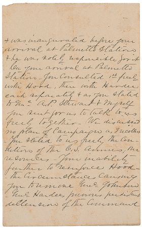 Lot #419 Stephen D. Lee: S. D. Lee describes Sherman’s March to the Sea in a letter to Jefferson Davis - Image 5