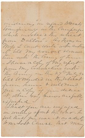 Lot #419 Stephen D. Lee: S. D. Lee describes Sherman’s March to the Sea in a letter to Jefferson Davis - Image 8