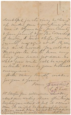 Lot #419 Stephen D. Lee: S. D. Lee describes Sherman’s March to the Sea in a letter to Jefferson Davis - Image 9