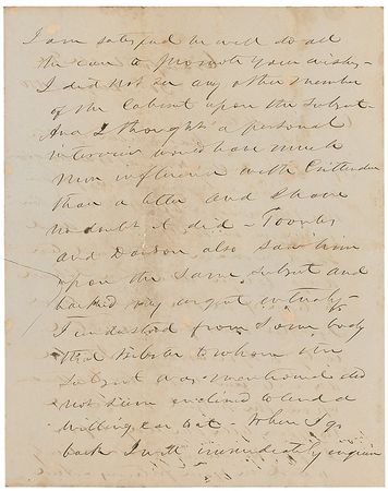 Lot #451 Alexander Stephens: Recommending a diplomat to Fillmore?s administration - Image 2