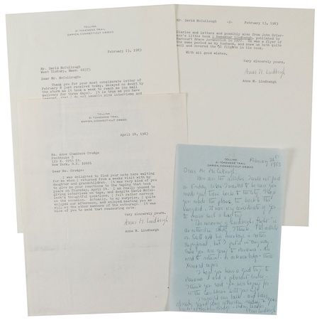 Lot #568 Anne Morrow Lindbergh: Assisting the Smithsonian on “my husband’s and my survey flights to the Orient and across the Atlantic” - Image 1