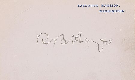 Lot #25 Rutherford B. Hayes White House Card
