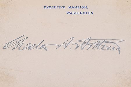 Lot #27 Chester A. Arthur White House Card