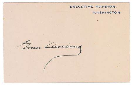 Lot #28 Grover Cleveland White House Card