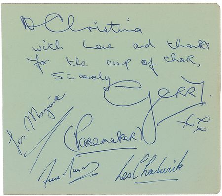 Lot #861 Gerry and the Pacemakers Signatures - Image 1