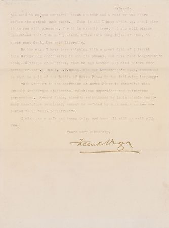 Lot #391 Frank Huger: Huger addresses the postwar ?Gettysburg controversy? in a lengthy recollection of the battle?s events - Image 4