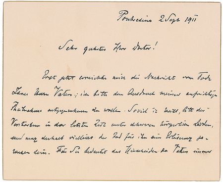Lot #313 Wilhelm Rontgen Handwritten Letter Signed - Image 1