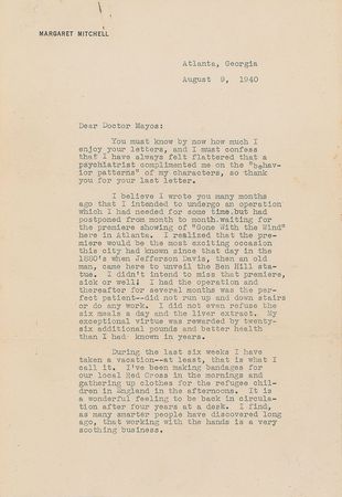 Lot #670 Margaret Mitchell: “In some countries they may or may not like Clark Gable or Vivien Leigh, but they all shout for Hattie McDaniel” - Image 1