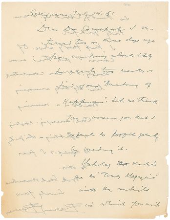 Lot #627 Bernard Berenson Handwritten Letter Signed - Image 1