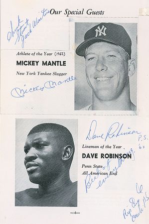 Lot #1043 Sonny Liston and Mickey Mantle Program - Image 2